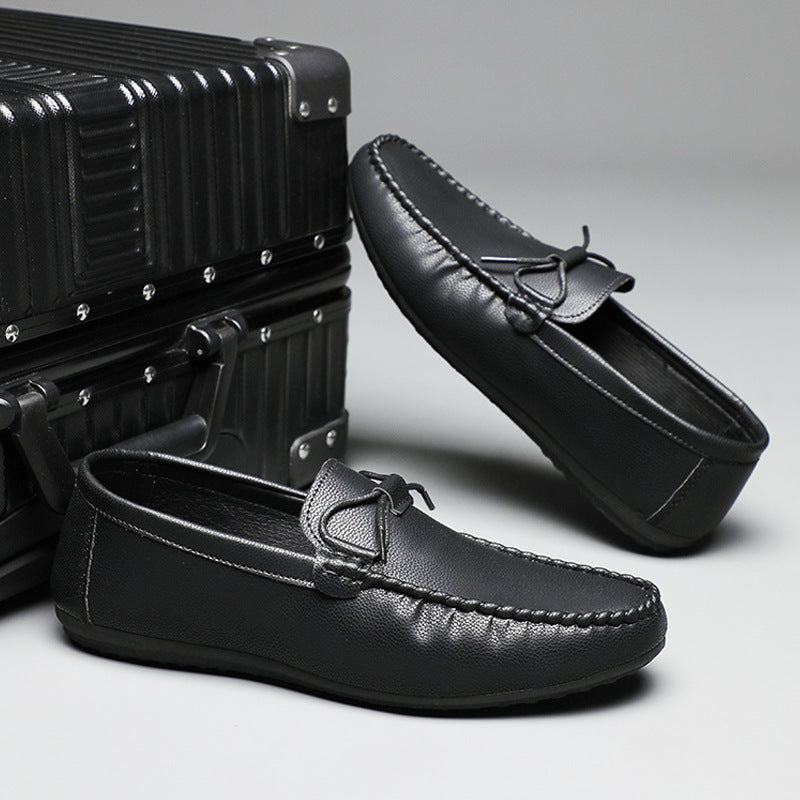 Doug Shoes Men's Spring and Summer New Men's Casual Business Leather Shoes Foot Lazy Loafers Shake Tone Live Explosions Shoes