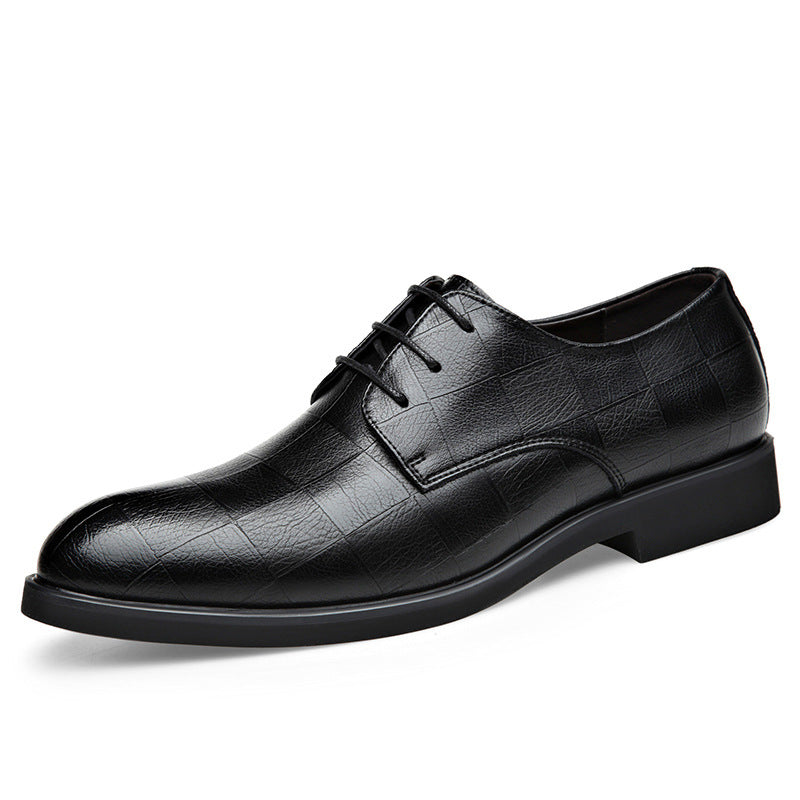 2025 Spring New Men's Leather Shoes Genuine Leather Business Formal Wear Inner Heightening Men's Shoes Wedding Groomsman Pointed Toe Wedding Shoes
