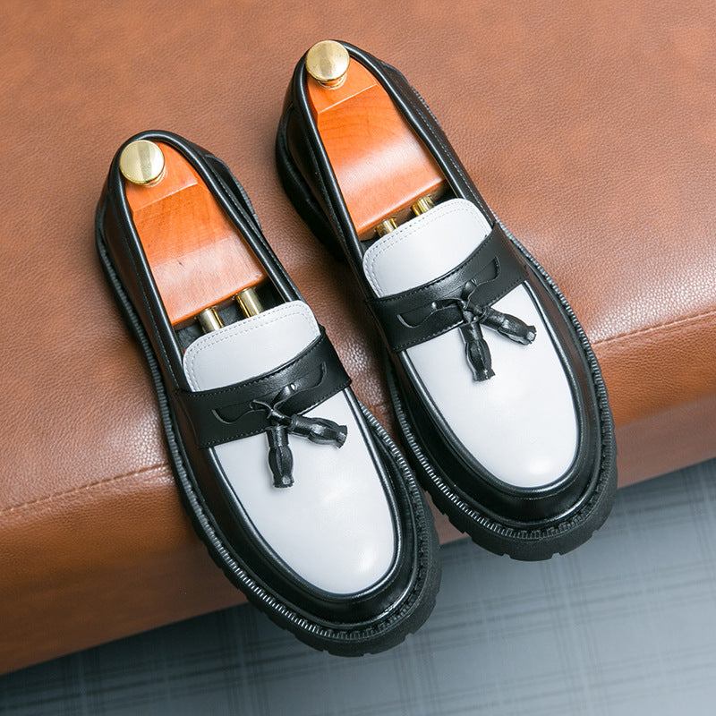 Men's Loafers Cross-Border 46 Large Size New Casual Shoes Fashionable Men's British Style Slip-On Business Formal Leather Shoes