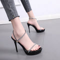 Women's high heels 2022 new rhinestone sandals women's outer wear stiletto heel 12CM ultra high heel platform sandals women