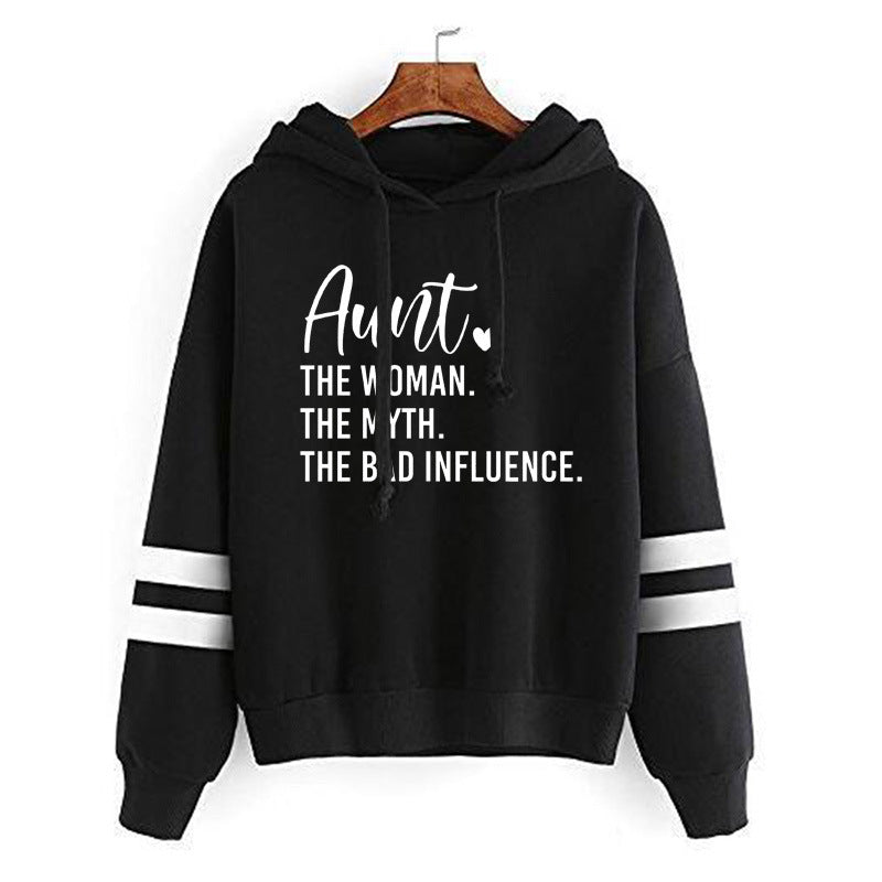Foreign trade cross-border aunt Aunt The Women printed parallel bars striped sweater autumn and winter men's and women's top Europe and the United States