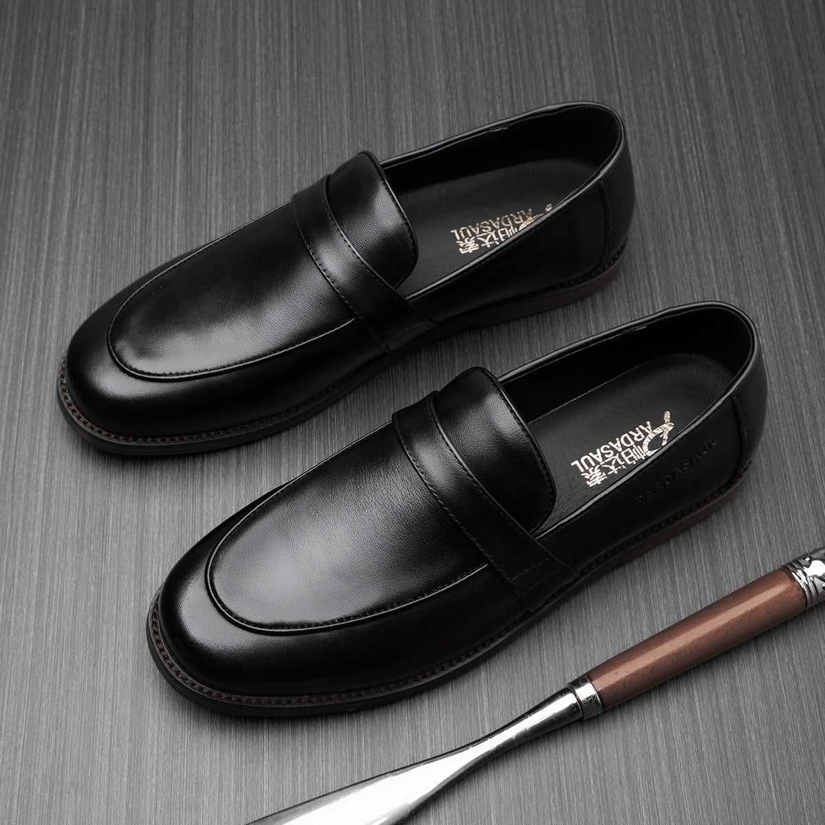 Factory Direct Supply spring loafers men's genuine leather Korean-style breathable all-match loafers slip-on casual leather shoes