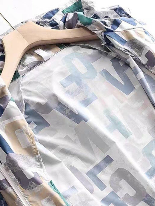 2024 New Printed Sunscreen Clothing Men's Summer Anti-UV Ice Silk Lightweight Breathable Outdoor Quick-drying Fishing Suit