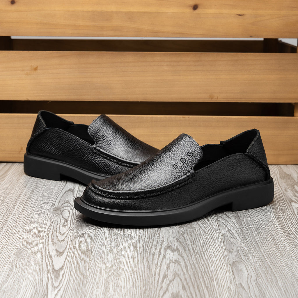 Men's Shoes Are Breathable and Fashionable in Summer, New Trendy Loafers, Wide-Foot British Business Men's Casual Leather Shoes, Genuine Leather