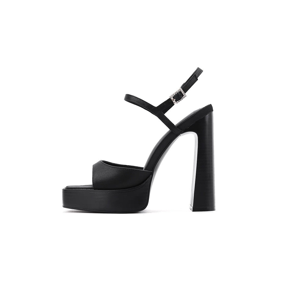 European and American Sexy Ultra-High Heel Waterproof Platform One-Strap Sandals for Women 2026 New Hot Girl Style Square Toe Peep-Toe High Heels