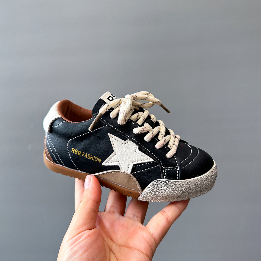 Korean Style Children's Trendy Star Sneakers Boys' Spring and Autumn Casual Shoes Big Kids' Training Shoes Girls' Sneakers
