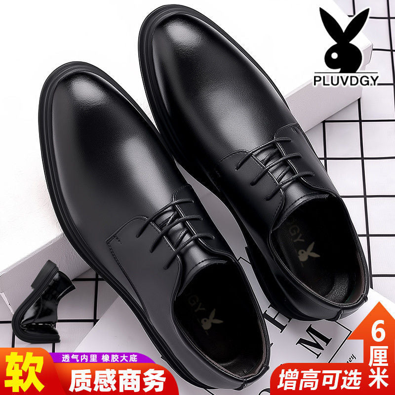 [Real soft leather] men's lace-up business formal wear high-end soft soft leather men's shoes high non-slip wear-resistant casual leather shoes