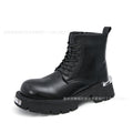 Cross-Border Men's Thick-Soled Heightening Lace-Up Leather Boots British Style Formal Casual Shoes High-Top Leather Shoes Short Boots Large Size Men's Shoes