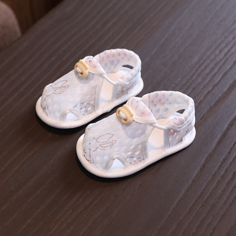 Men's and Women's Baby Sandals Ultra-Thin Summer Mesh Breathable Toddler Shoes Anti-Falling Soft Sole Front Shoes 3-6-12 One Year Old