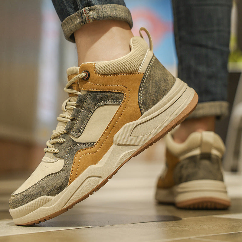 Men's Shoes Autumn 2025 New Mid-High Top Men's Sports Trendy Shoes Student Fashion Casual Sneakers Work Boots Men's Style
