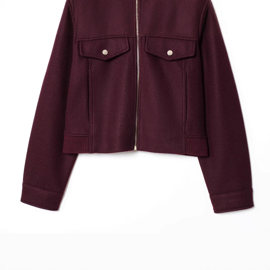 2025 New Autum Women's Clothing European and American Style Fashionable Round Neck Zipper Soft Short Jacket 4968032