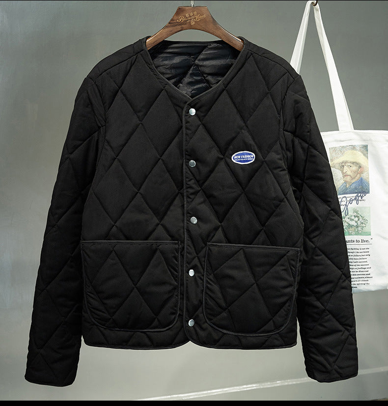 Fertilized Extra Large Elastic Loose Denim Coat fleece-lined Thickened plus size Men's Winter Jacket Warm Quilted Top