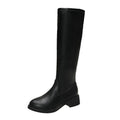 High-Top Leather Boots 2025 New Autumn and Winter Over-The-Knee Boots Women's Boots Women's Fashion Sleeve Slim Boots Long Boots