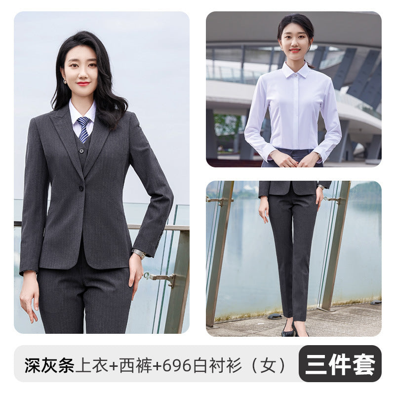 Autumn and winter new men's and women's same style business attire 4S shop business suit suit slim temperament hotel formal overalls