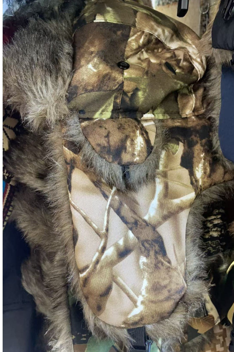 Autumn and Winter Camouflage Lei Feng Hats for Men and Women, Outdoor Cycling Windproof and Cold-Proof Ski Hats, Thickened Ear Protection Hats, Cross-Border