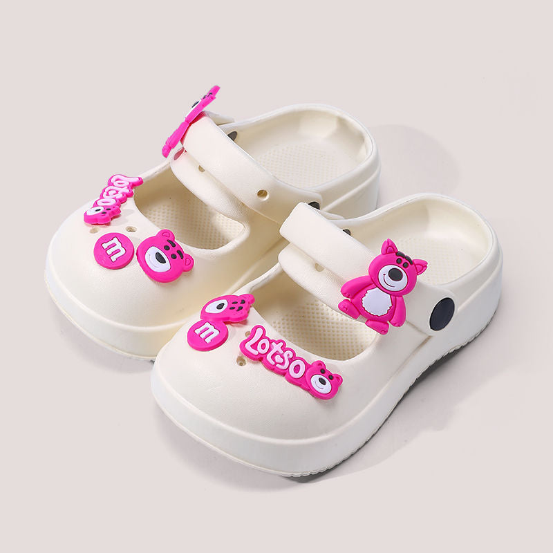 Girls' sandals Princess girls' summer children's hole slippers big children's baby girls' outdoor beach shoes non-slip baby