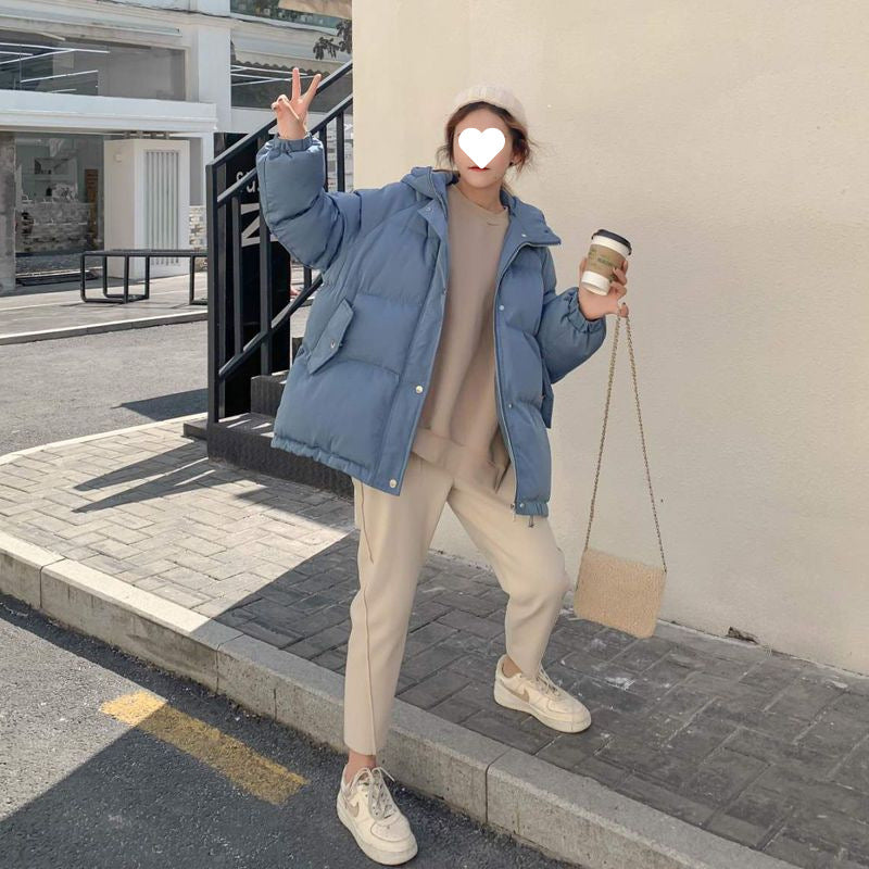 Women's Cotton Jacket 2025 New Style Student Padded Coat Thickened Winter Cotton Clothing Ins Trendy Loose Warm Hooded Jacket