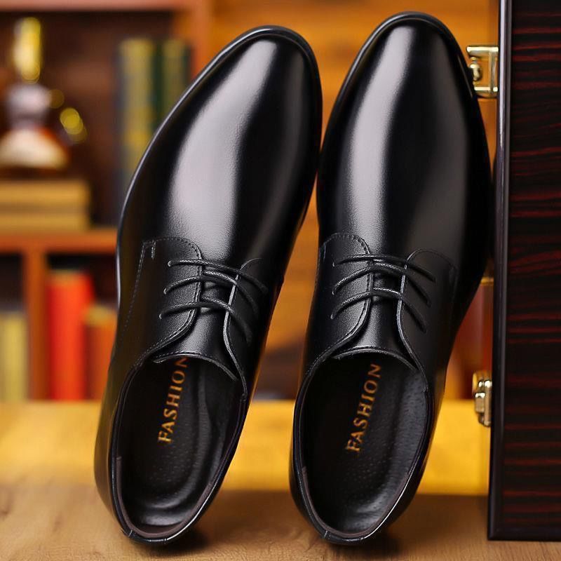 British men's shoes men's groomsman black bridegroom business formal wear soft bottom suit summer casual leather shoes men's wedding shoes