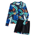 Women's Swimwear 2025 New Style Zipper Long-Sleeved Popular Printed Sun Protection Conservative Belly-Covering Split Swimsuit Boxer Briefs for Women