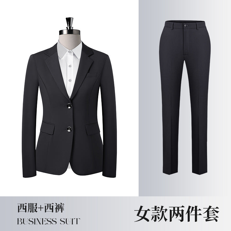 Four Seasons Serge Suit Business Suit for Men and Women Autumn Slim-fit Business Suit Women's Pants Vest Dress