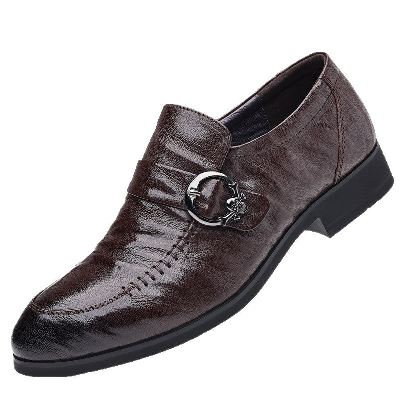 Men's Shoes 2025 Summer New Men's Casual Slip-On Pointed Leather Shoes Easiest for Match Trendy Shoes Business Formal Wedding Shoes