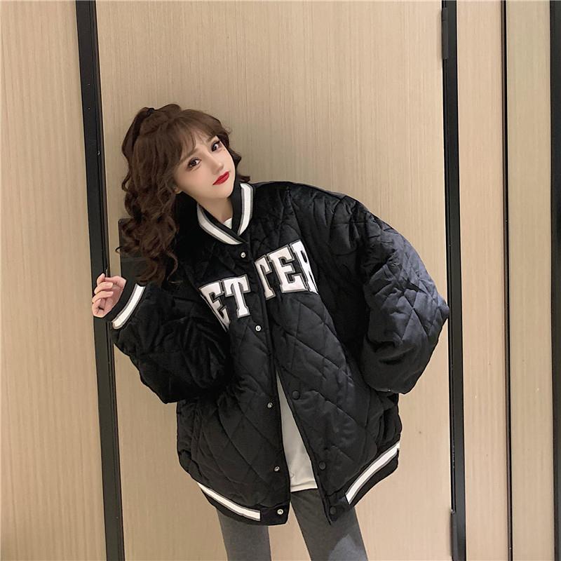 American-Style Baseball Jacket Couple Cotton Jacket Women's Padded Autumn and Winter New Year New Style Student Loose Korean Version Bf Harajuku Style Jacket
