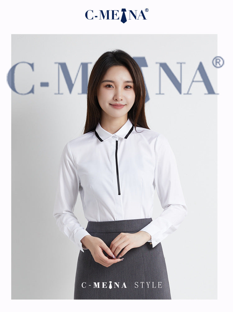 Summer New Women's Long-Sleeved Shirts, Feminine Commuting Slim-Fit Fashionable Bamboo Fiber Shirts and Tops