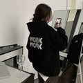 Hd3315 # 250g Korean Style Ins Velvet Letter Hoodie Loose Hooded Sweatshirt Long-Sleeved Pullover Top