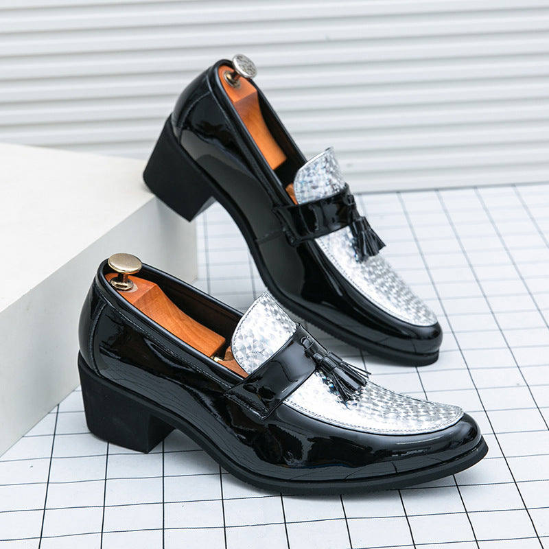Men's Loafers Cross-border plus size New Style Leather Shoes Fashion Men's High Heeled Shoes Trendy Business Casual Leather Shoes