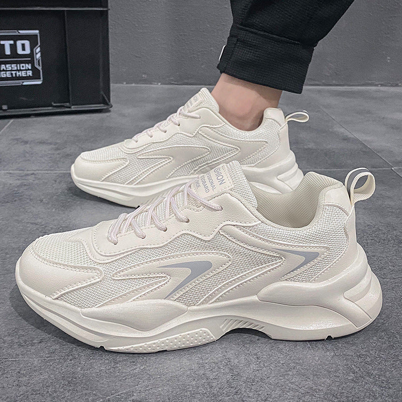 Men's Dad Shoes 2023 Spring Breathable Running Sneakers Thick-Soled Student Men's Shoes Trendy Versatile Mesh Casual Shoes