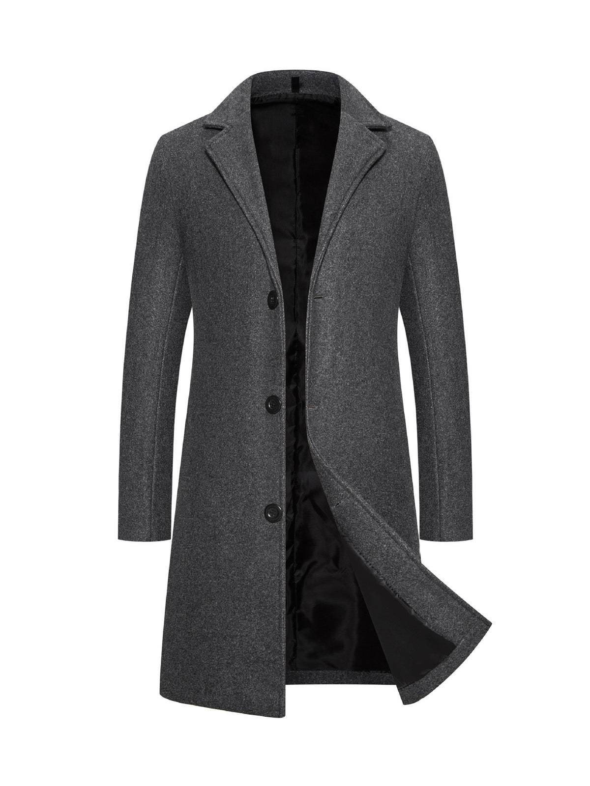 Cross-border 2023 foreign trade explosions long solid color single-breasted windbreaker woolen cloth plus size casual style coat AliExpress