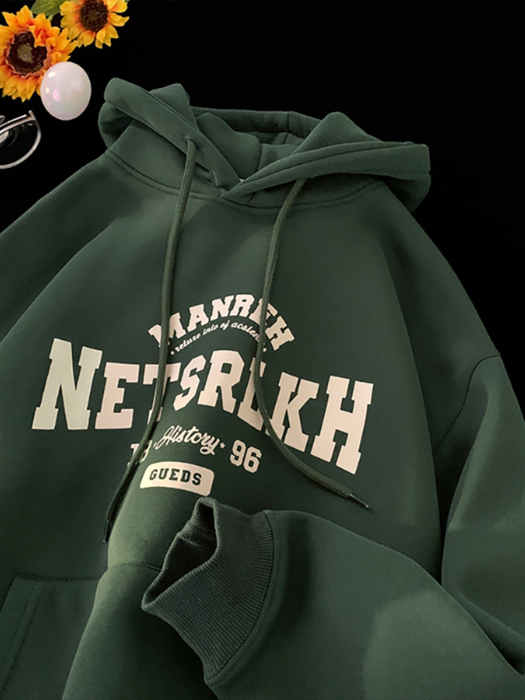 Hooded Sweater Men's 2024 Autumn and Winter New American Style Trendy Brand Letter Printed Heavy Loose Casual Hoodie Jacket