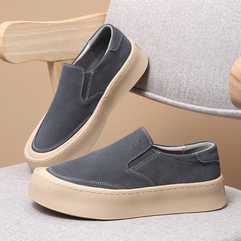 Lightweight and Comfortable Thick-Soled Men's Shoes Spring New Slip-On Loafers Men's Suede Casual Sneakers Dropshipping