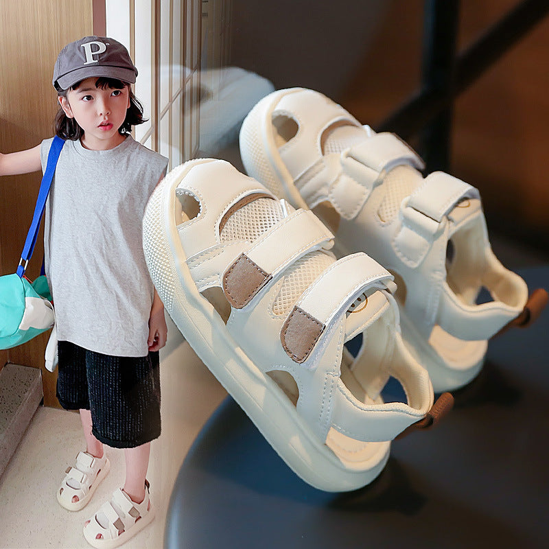Children's Sandals 2026 Summer New Style Boys' Casual Shoes Korean Style Mesh Shoes Girls' Closed-Toe Anti-Kick Beach Shoes