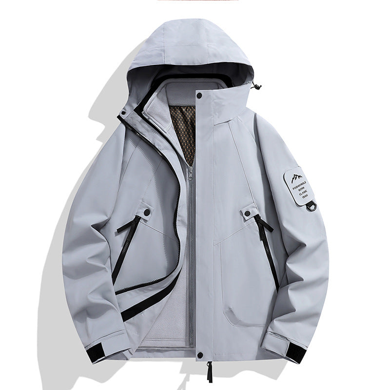 Jacket for Autumn and Winter, 25 Styles of Warm Coats, Windproof and Waterproof Outdoor Jackets, Detachable Two-Piece Set, Couple's Hiking Clothing
