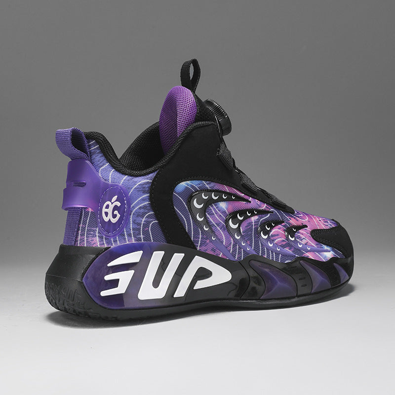 Boys' Shoes Spring 2026 New Model Children's Rotating Buckle Sneakers for Older Kids Breathable Boys' Running Basketball Shoes