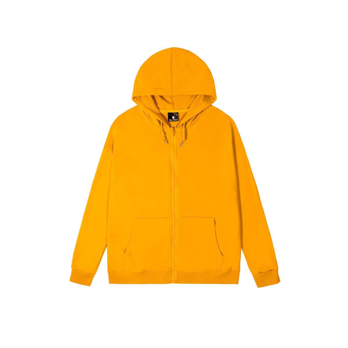 Spring and Autum Hooded Zipper Cardigan Sweatshirt Off-Shoulder Long-Sleeved Pure Color Xiyin Cross-Border Temu Loose Version