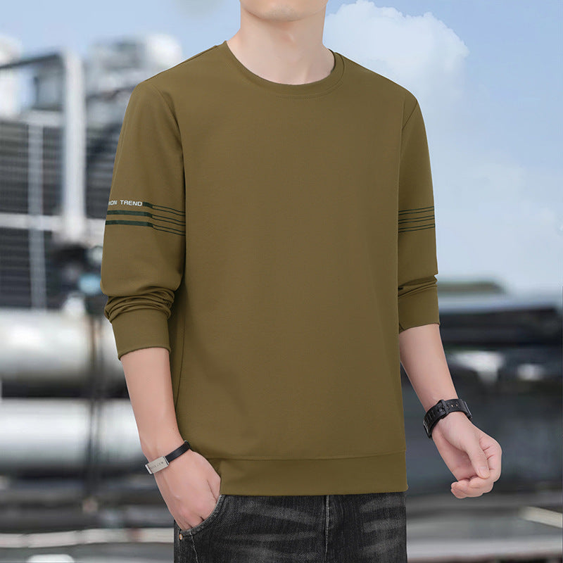 Cross-Border Wholesale Men's Sweatshirts Trendy Brand High-End Spring and Autumn 2025 New American Style Crew Neck Youth Long-Sleeve Boys