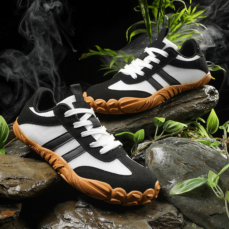 Factory Outlet Flying Woven Wide Shoe Last Barefoot Shoes Soft Sole Non-slip Indoor Fitness Shoes Couple Flat Foot Sports Casual Shoes