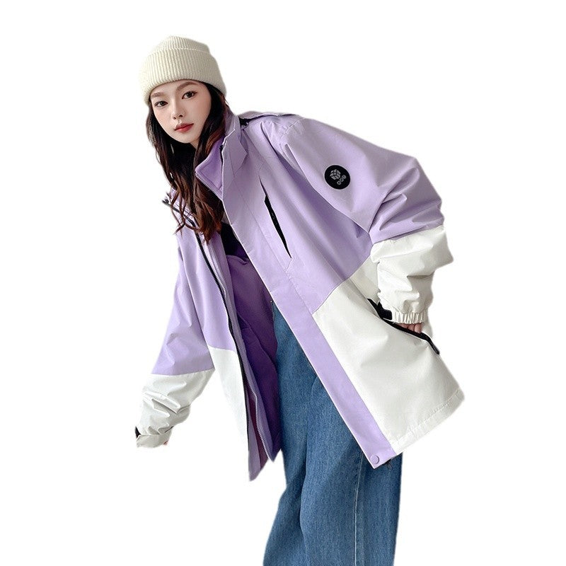 Three-In-One Detachable Autumn and Winter Jacket for Couples, Unisex Windproof and Waterproof Mountaineering Clothing with Fleece Lining
