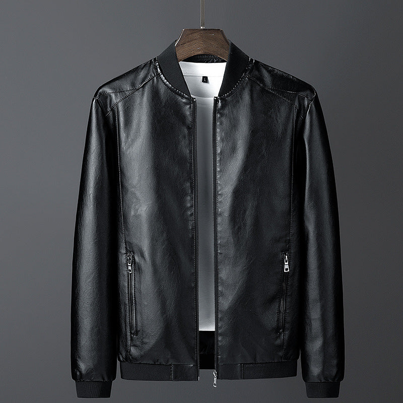 2026 Men's Jacket Spring and Autumn Leather Jacket Men's New Fashion Korean Style Slim Fit Thin Trendy Clothing