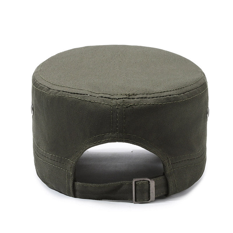Hat Men's Spring and Summer Outdoor Summer Breathable Caps for Middle-aged and Elderly Sunshade Sunscreen Flat Top Cotton Outdoor Sports