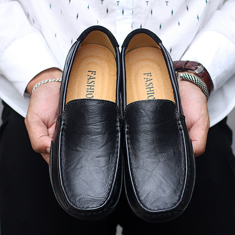 Men's Loafers 2026 Summer Genuine Leather Soft Surface Soft Sole Casual Men's Shoes Large Size 45 Slip-On Leather Shoes 46 47