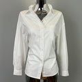 waist lace stitching lapel fake two long sleeve shirts