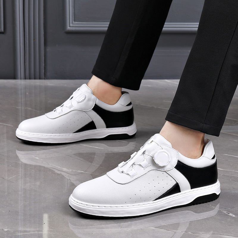New golf men's sneakers leather knob lazy slip-on men's casual shoes breathable lightweight sneaker men's