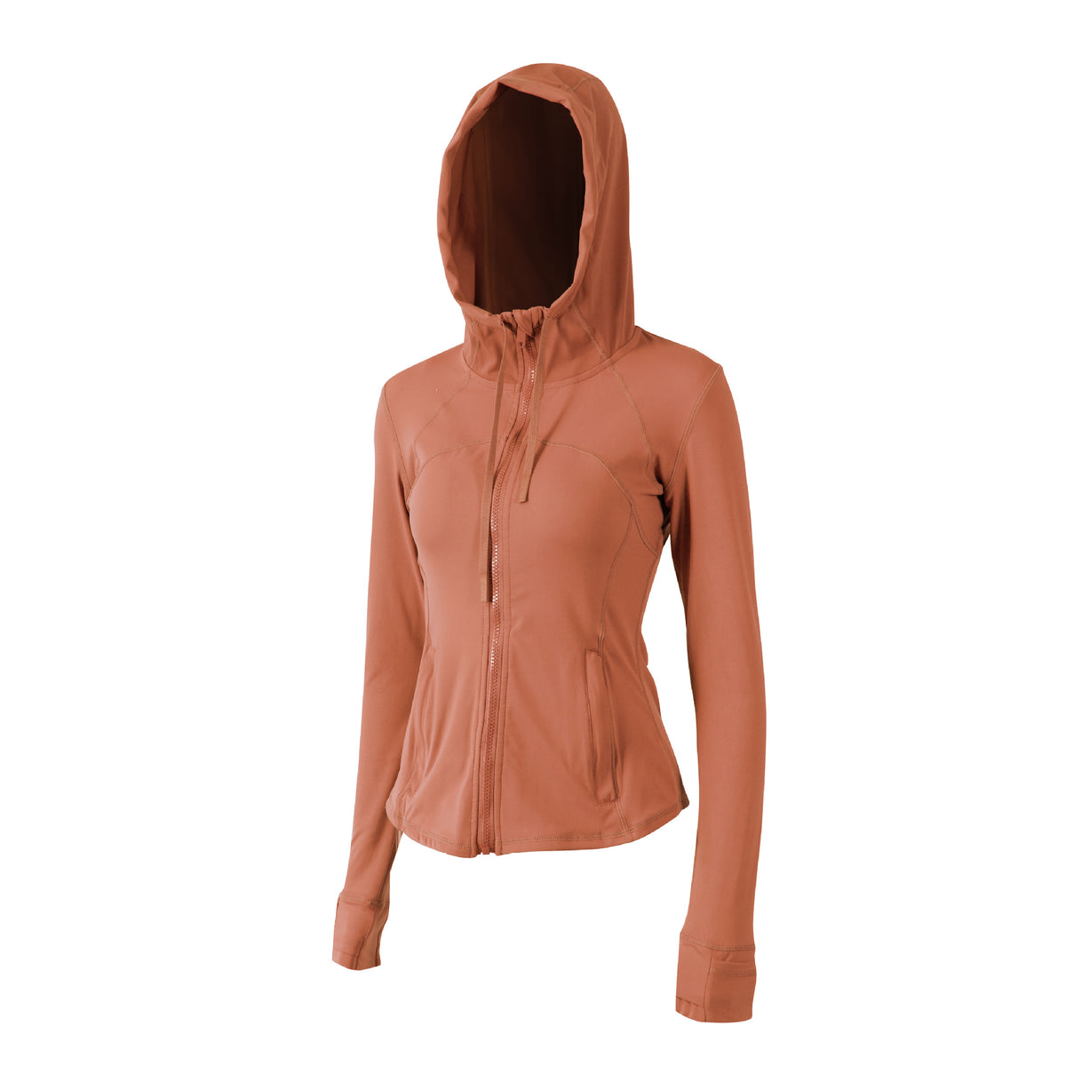 Autumn Yoga Clothing Hooded Fitness Hoodie Quick-drying Jacket Slim-fit Double-sided Scrusted Nylon Breathable Women's Sports Jacket