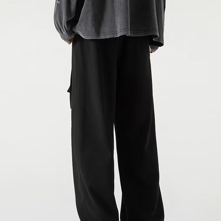 New Pants Boys 2024 New American Loose Straight Pants High Street Spring and Summer Heavy Casual Wide Leg