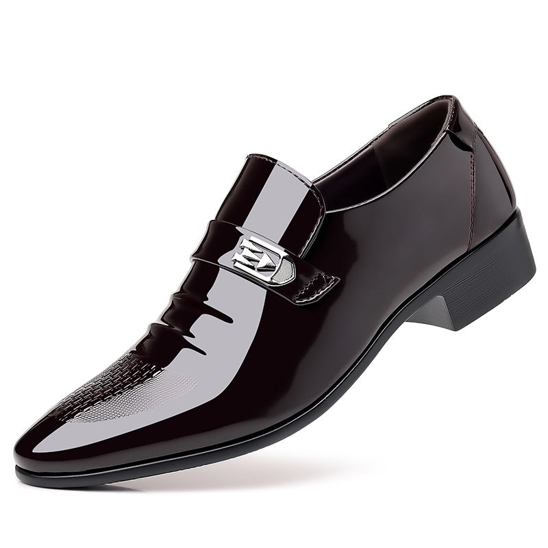 Men's Leather Shoes New Business Formal Casual Spring and Autumn Breathable Men's British Korean Style Pointed Toe Groom's Wedding Shoes