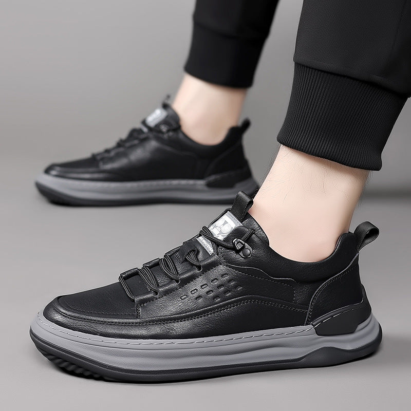 New Men's Sneakers Thick-Soled Genuine Leather Casual Trendy Men's Shoes Outdoor Sports Casual Shoes Men's Sneakers Wholesale
