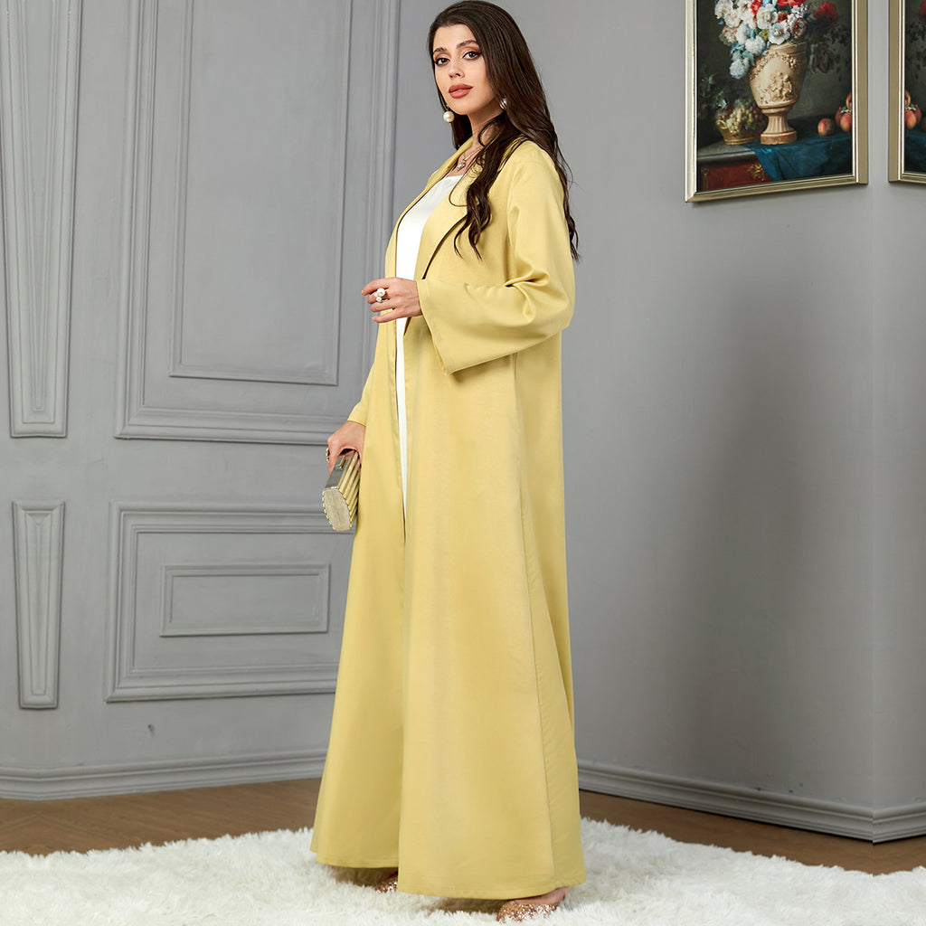 37992025 Autumn and Winter Hot-Selling Yellow Lapel Jacket Women's Fashionable Long-Sleeved Outerwear